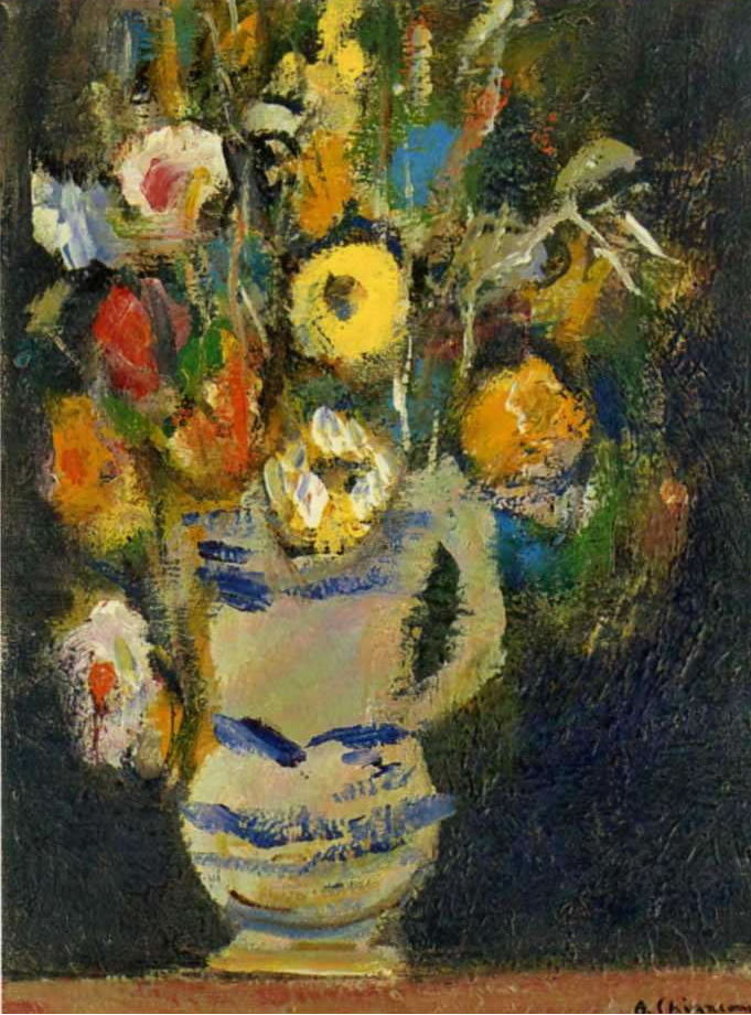 Fiori, 1979-’83, olio su tela, cm 40x30, esposta Expo Arte di Bari (1985), Napoli
